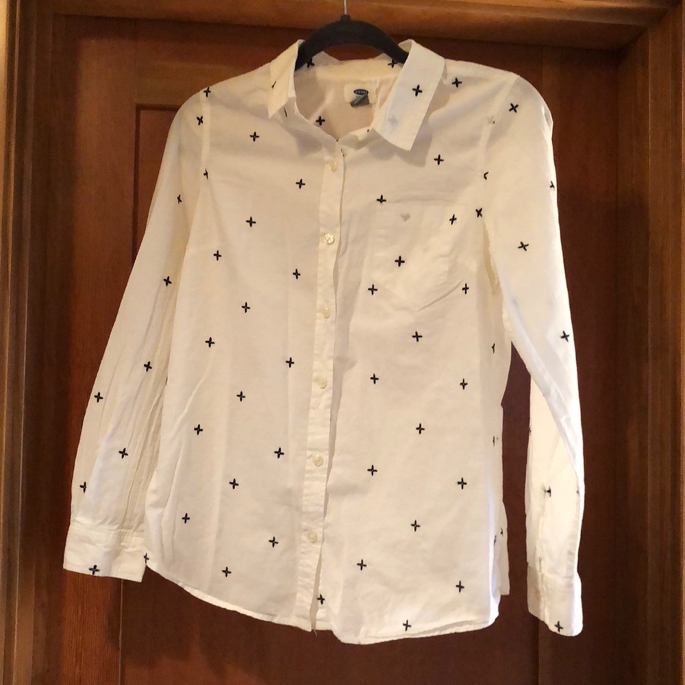 Embroidered button up